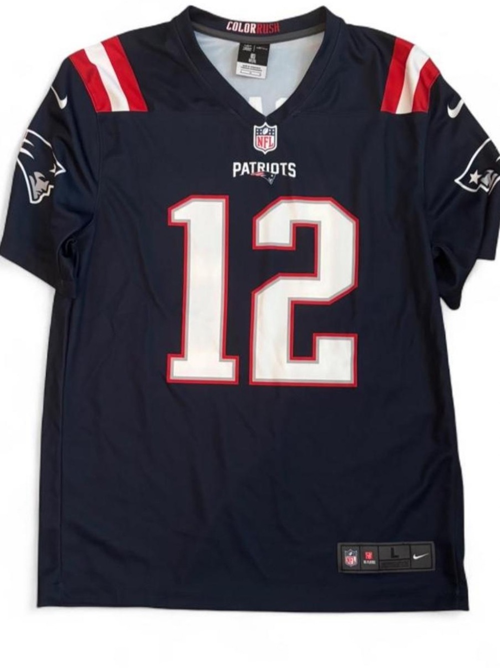 NFL Tom Brady #12 New England Patriots Color Rush Football Jersey Adult L